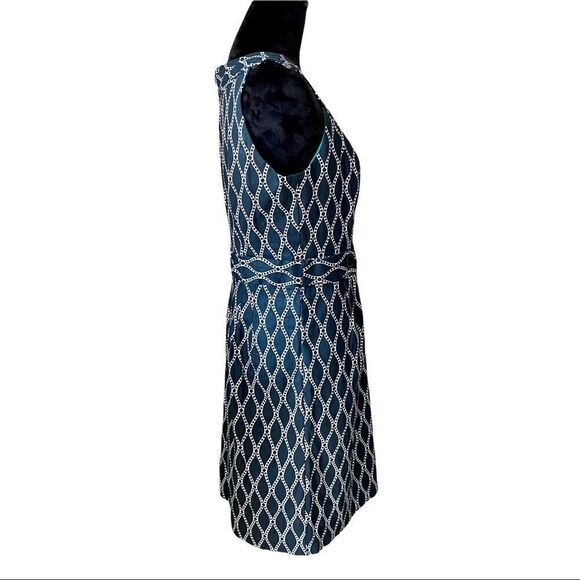 Robbie Bee Dark Blue & White Fully Lined Sleeveless Midi. Sz. 12 - Picture 2 of 5